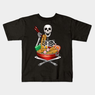 Skeleton  Anime Japanese Food Ramen Lovers Kids T-Shirt